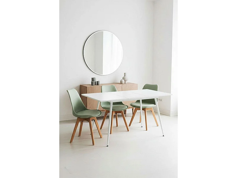 Estilo Nórdico - Mesa Extensible Tabela 120 - 160cm - Blanco