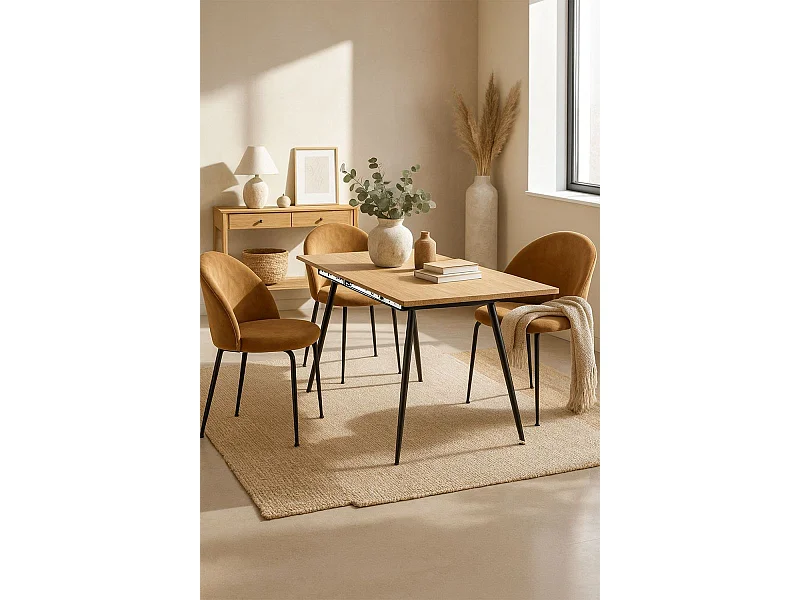 Estilo Nórdico - Mesa Extensible Tabela - Negro