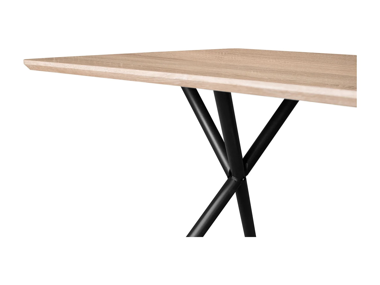 Mesa De Comedor Tapa 25 Mm De Grosor Color Roble Estructura Metalica