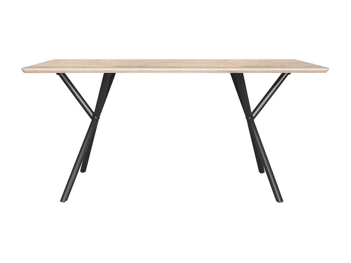 Mesa De Comedor Tapa 25 Mm De Grosor Color Roble Estructura Metalica