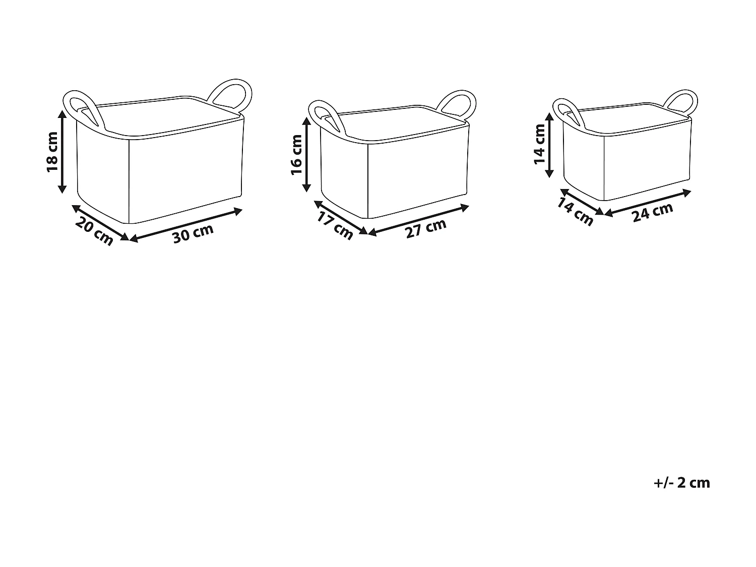Lot de 3 paniers HOIAN Herbier marin Naturel