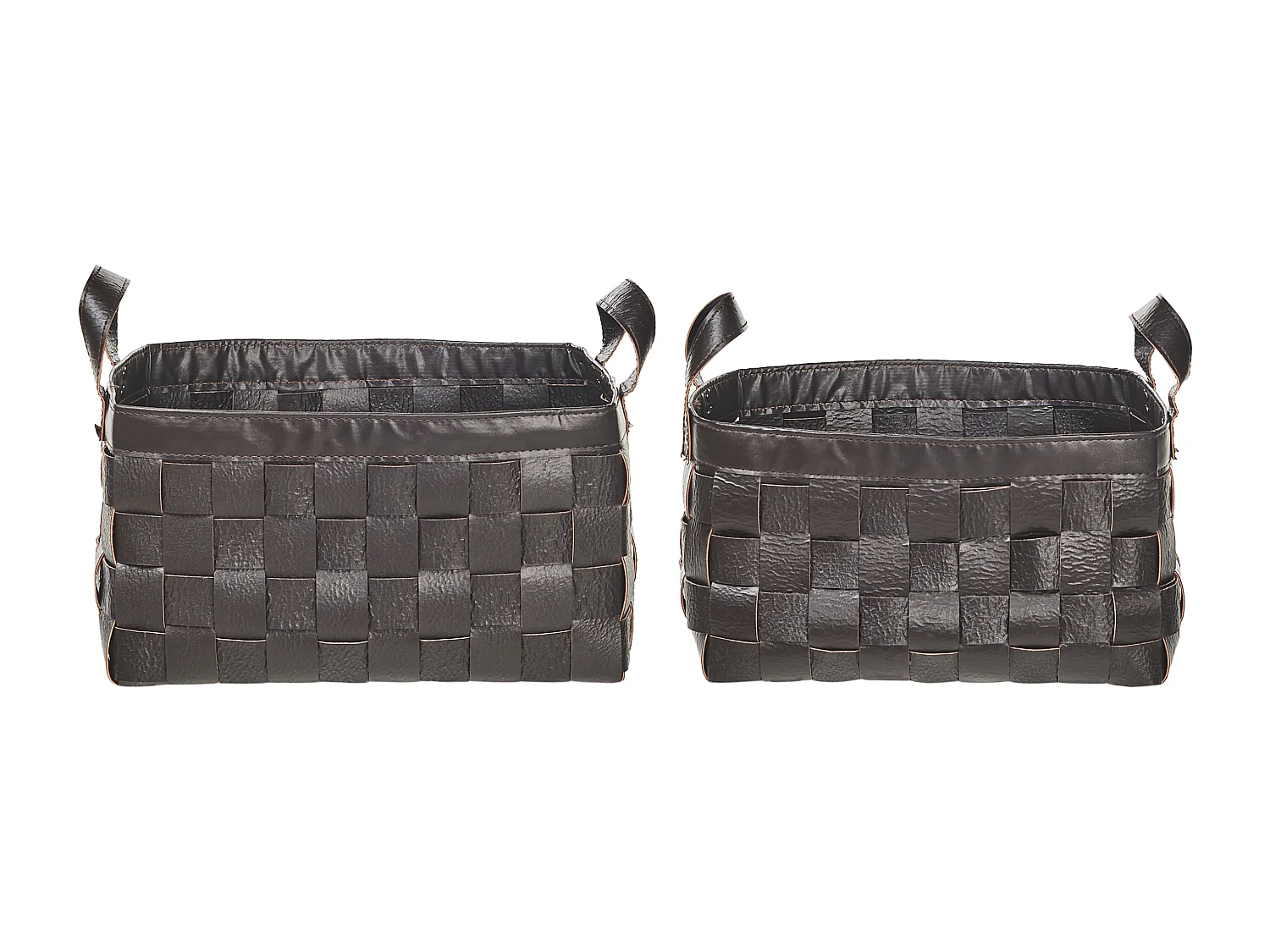 Set van 2 manden SIPPAR Kunstleer Donkerbruin