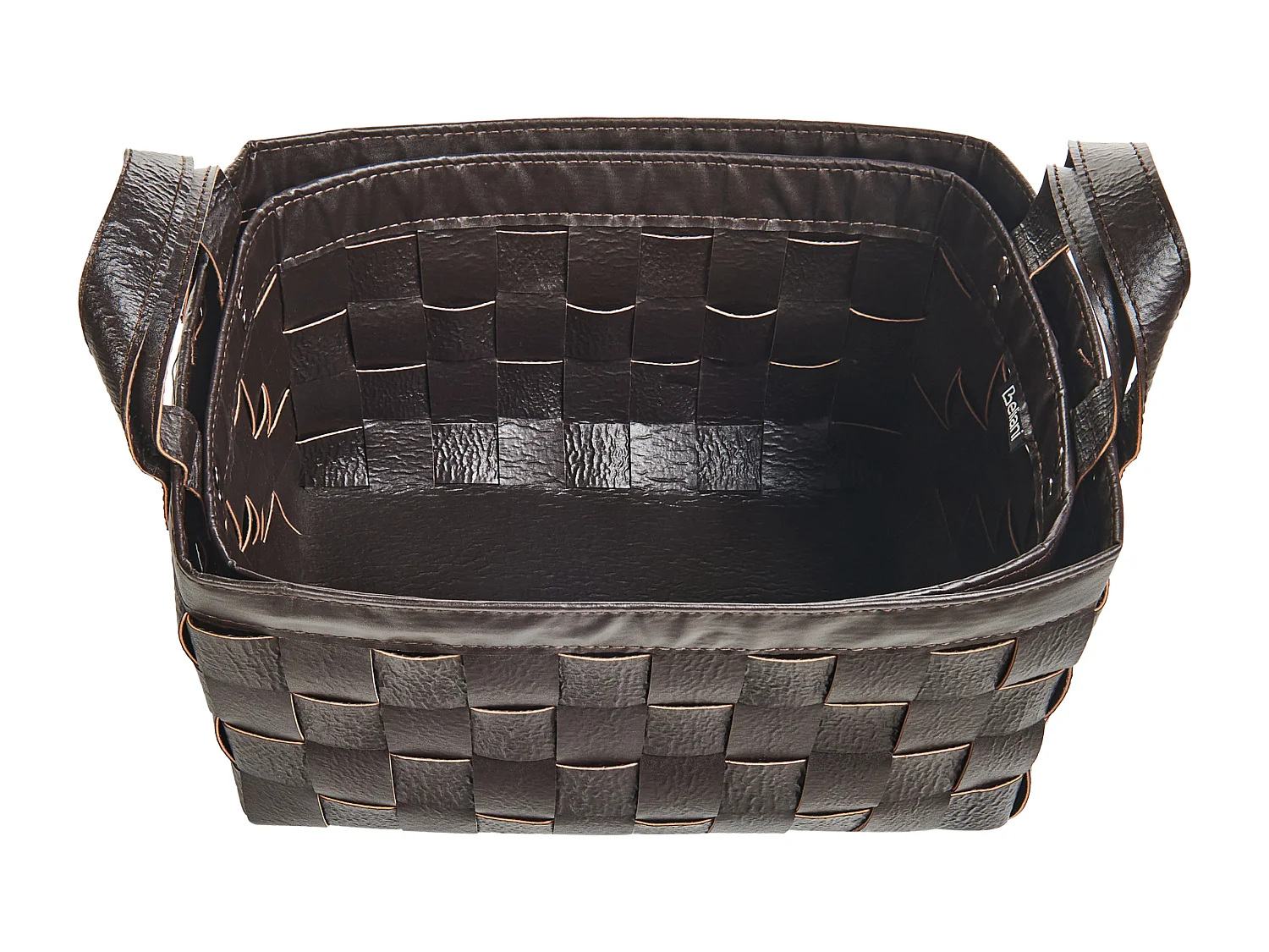 Conjunto de 2 cestas SIPPAR Piel sintética Marrón oscuro