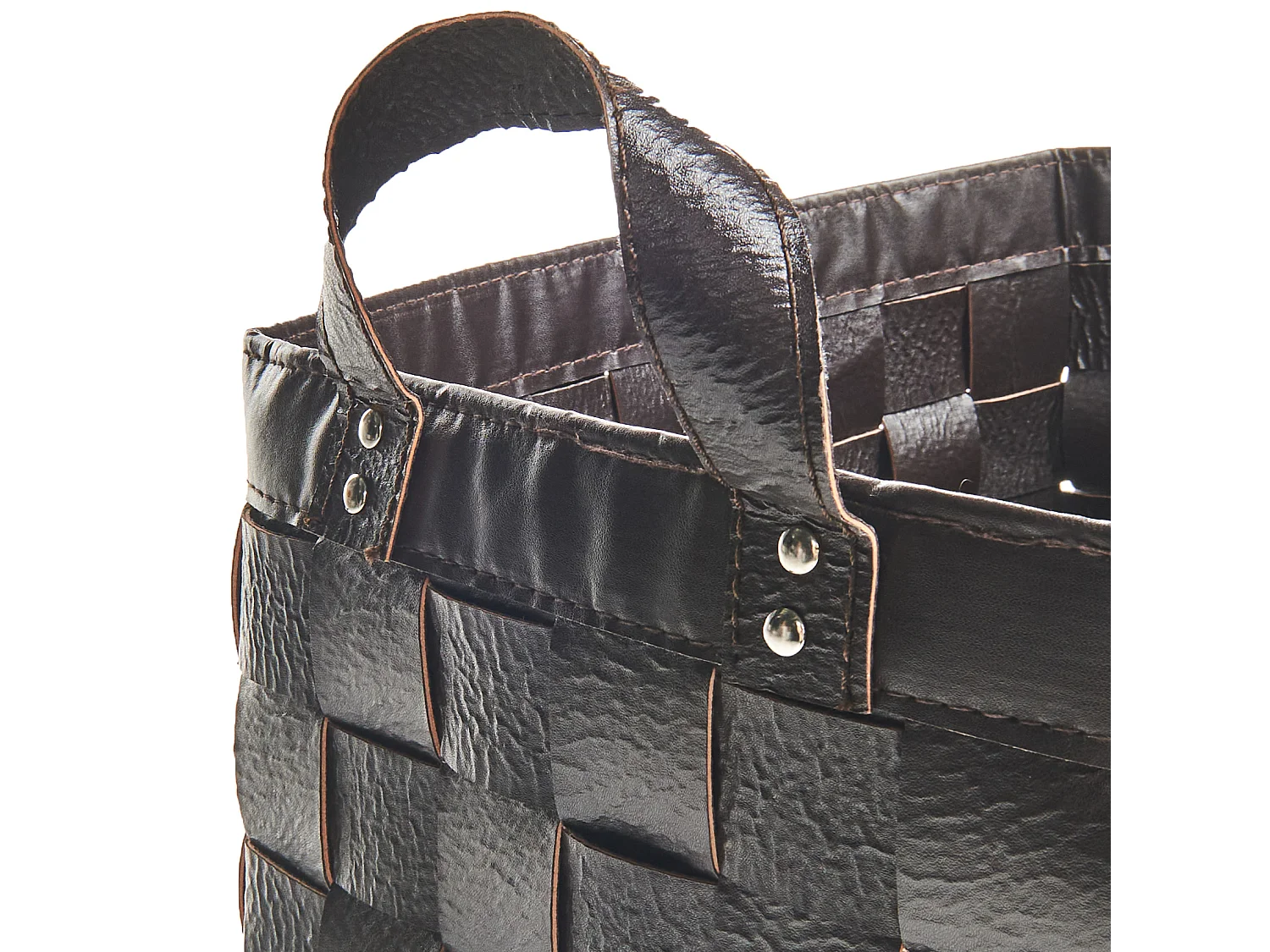 Conjunto de 2 cestas SIPPAR Piel sintética Marrón oscuro