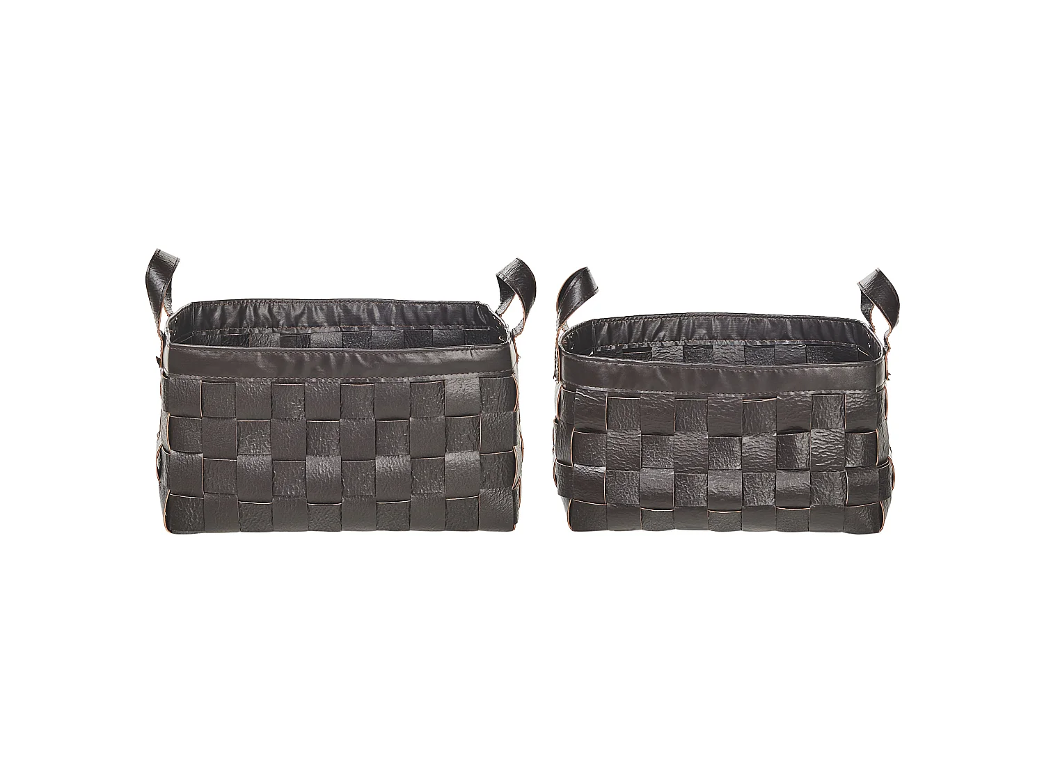 Lot de 2 paniers SIPPAR Cuir PU Marron foncé