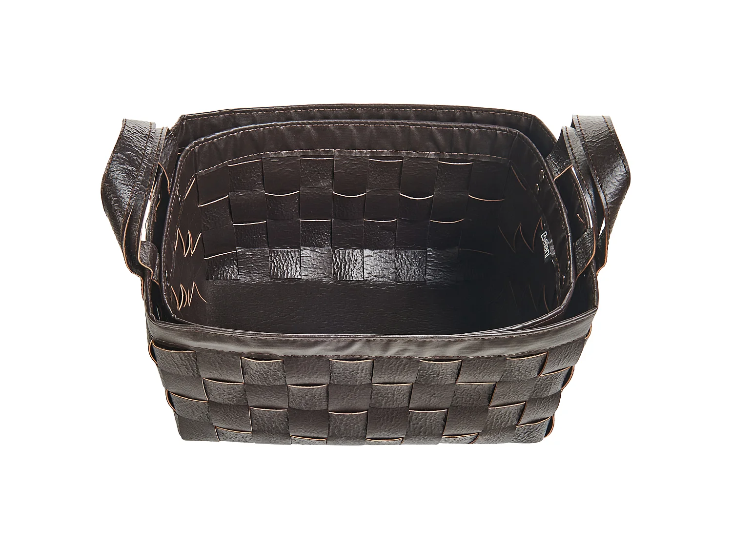 Lot de 2 paniers SIPPAR Cuir PU Marron foncé