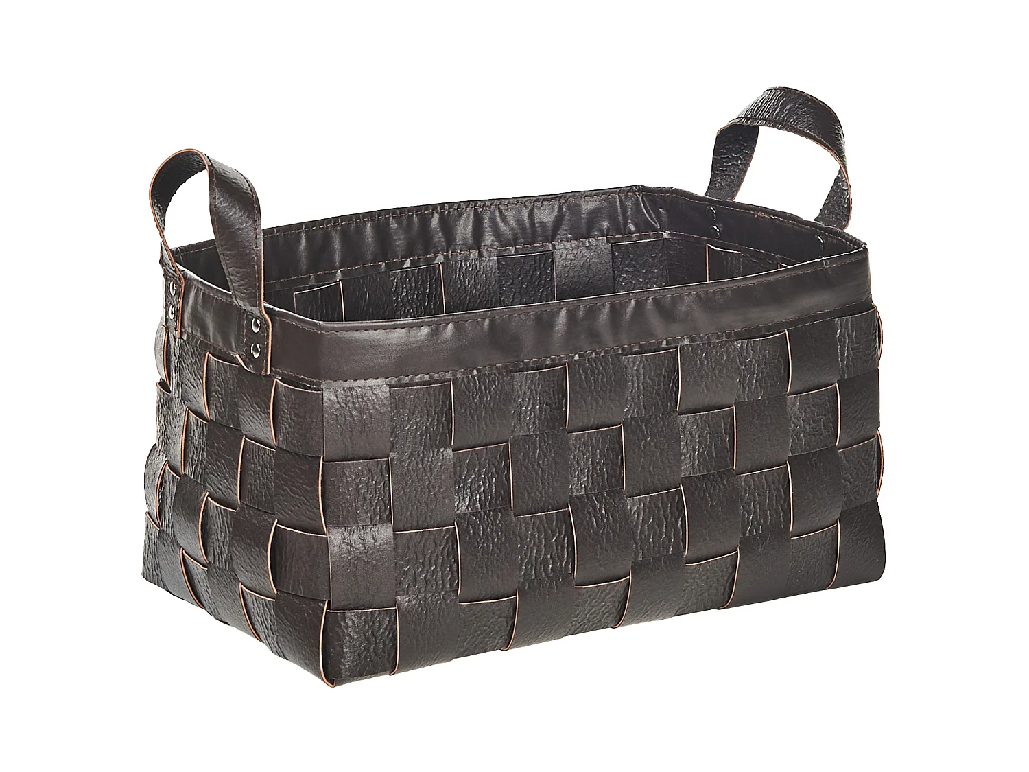 Lot de 2 paniers SIPPAR Cuir PU Marron foncé