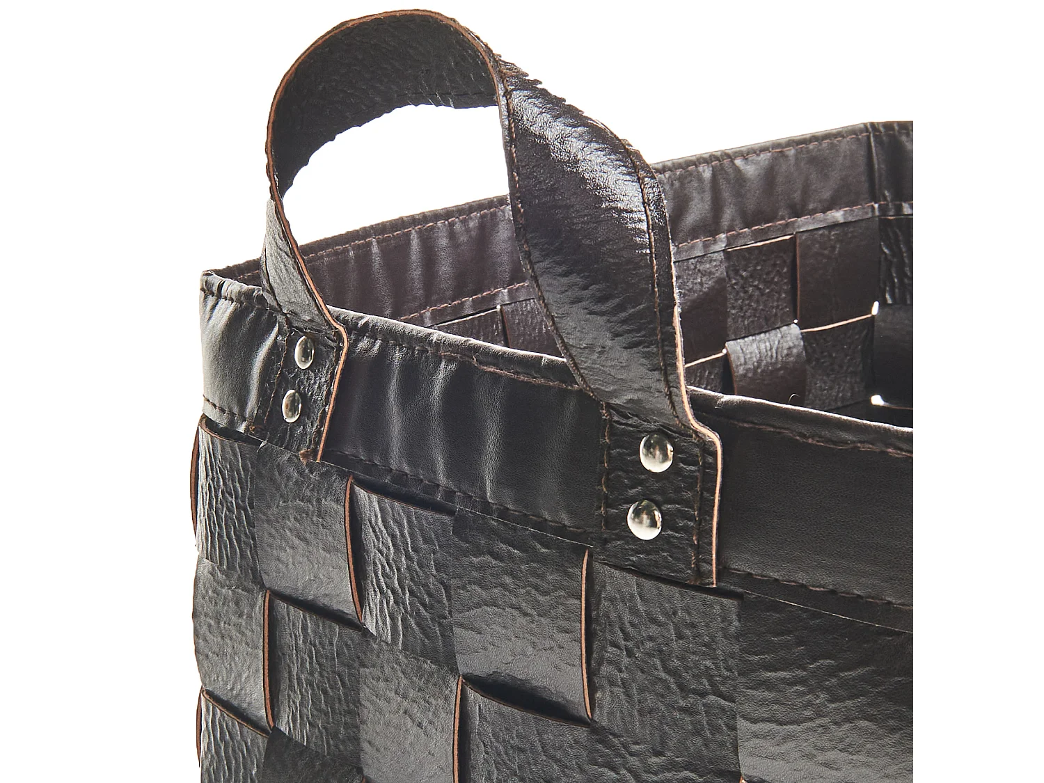 Lot de 2 paniers SIPPAR Cuir PU Marron foncé