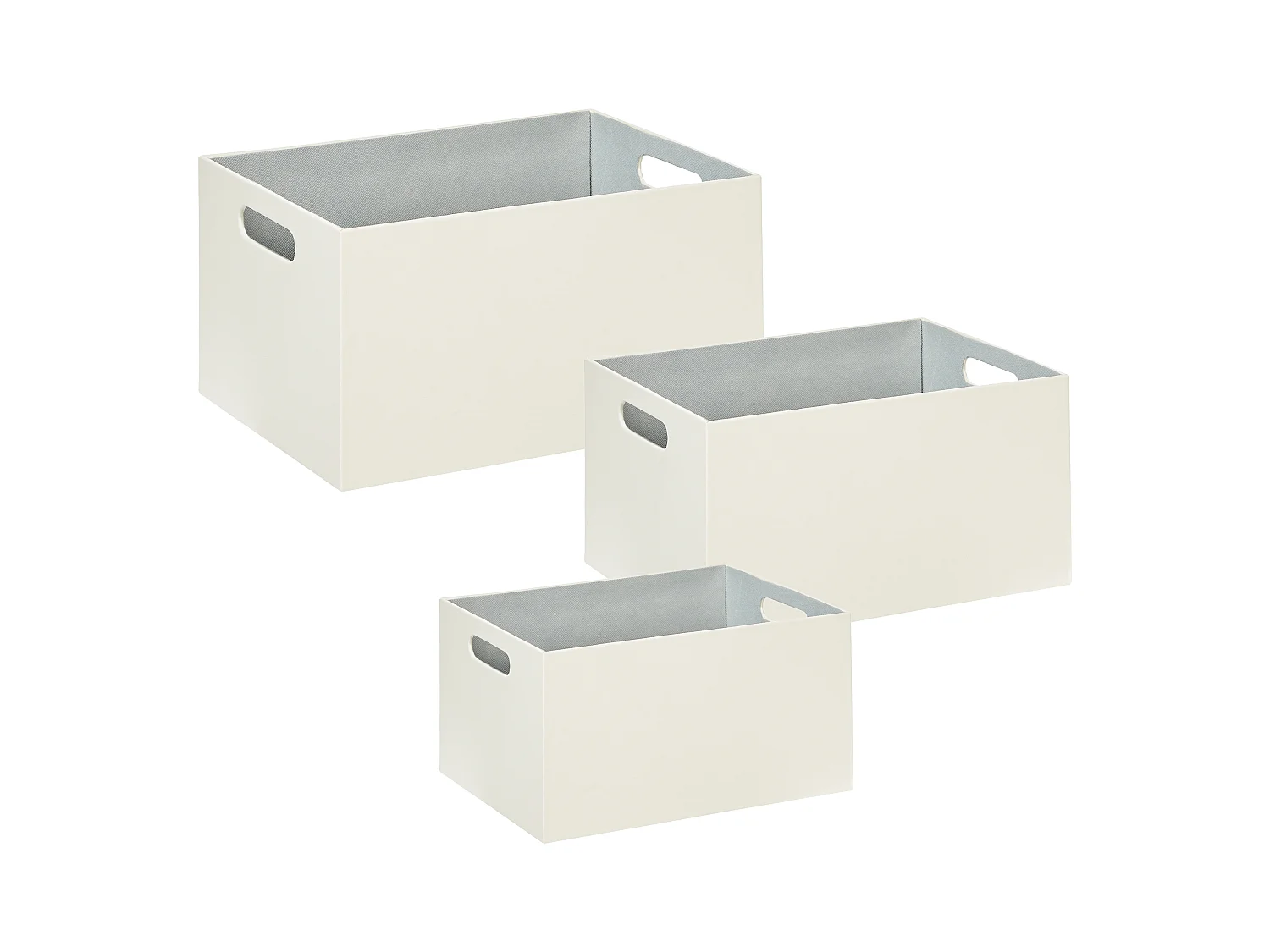 Lot de 3 boîtes LARSA Cuir PU Beige