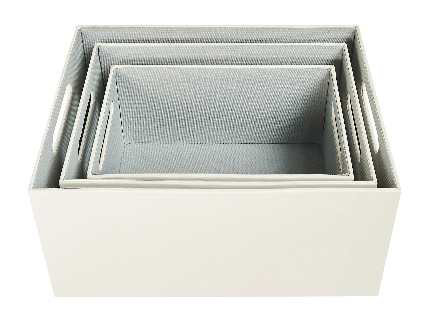 Aufbewahrungsbox 3er Set LARSA Kunstleder Beige