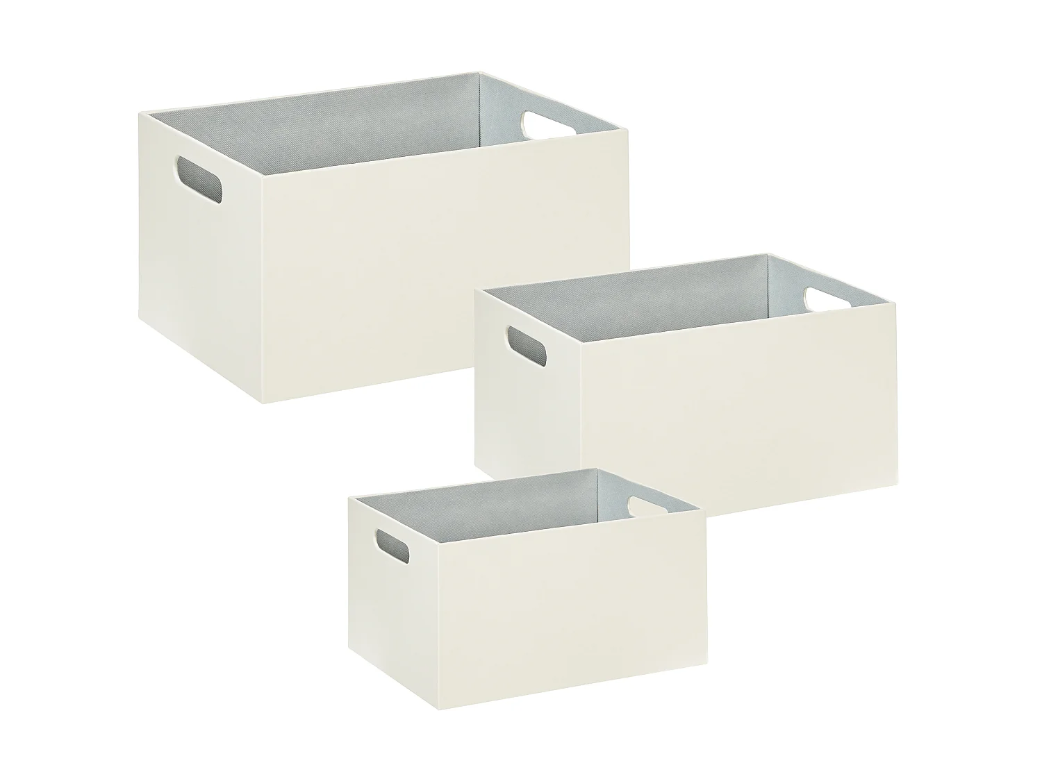 Lot de 3 boîtes LARSA Cuir PU Beige
