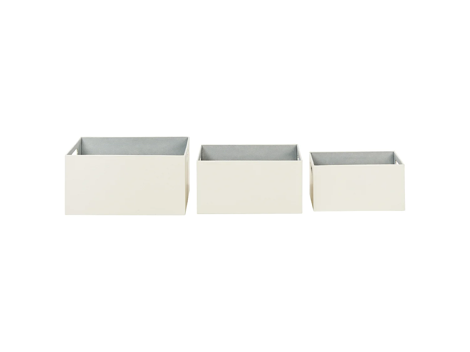 Lot de 3 boîtes LARSA Cuir PU Beige
