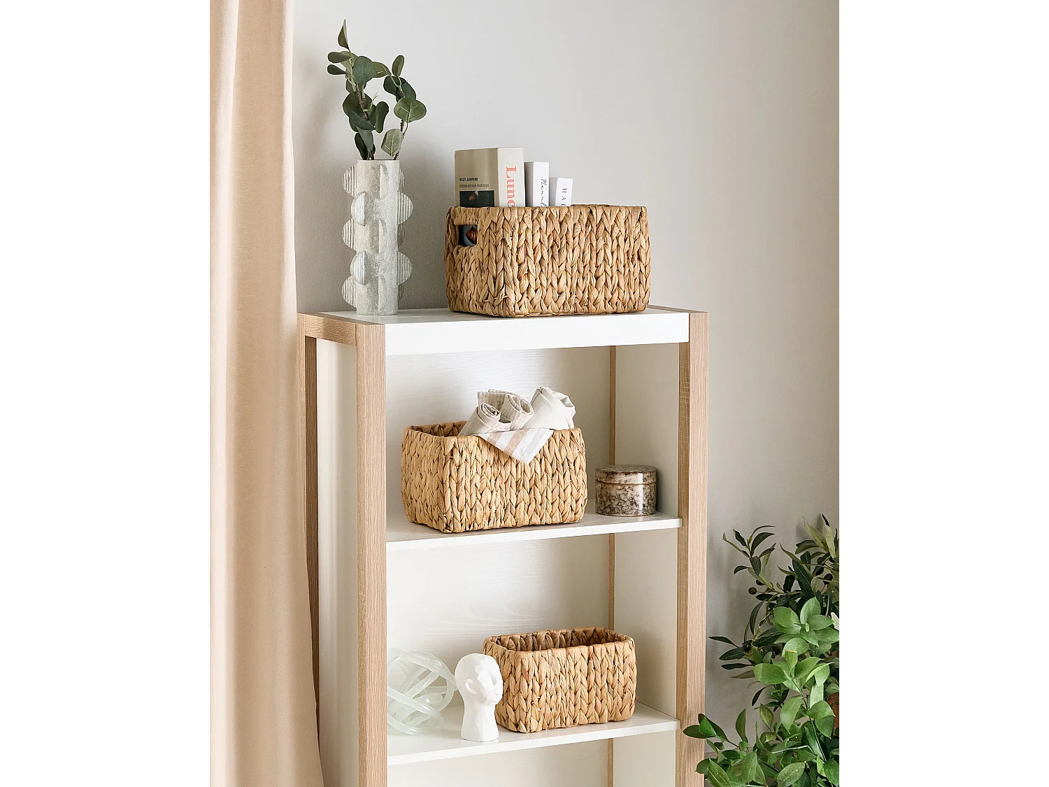 Lot de 3 paniers HANOI Osier Naturel