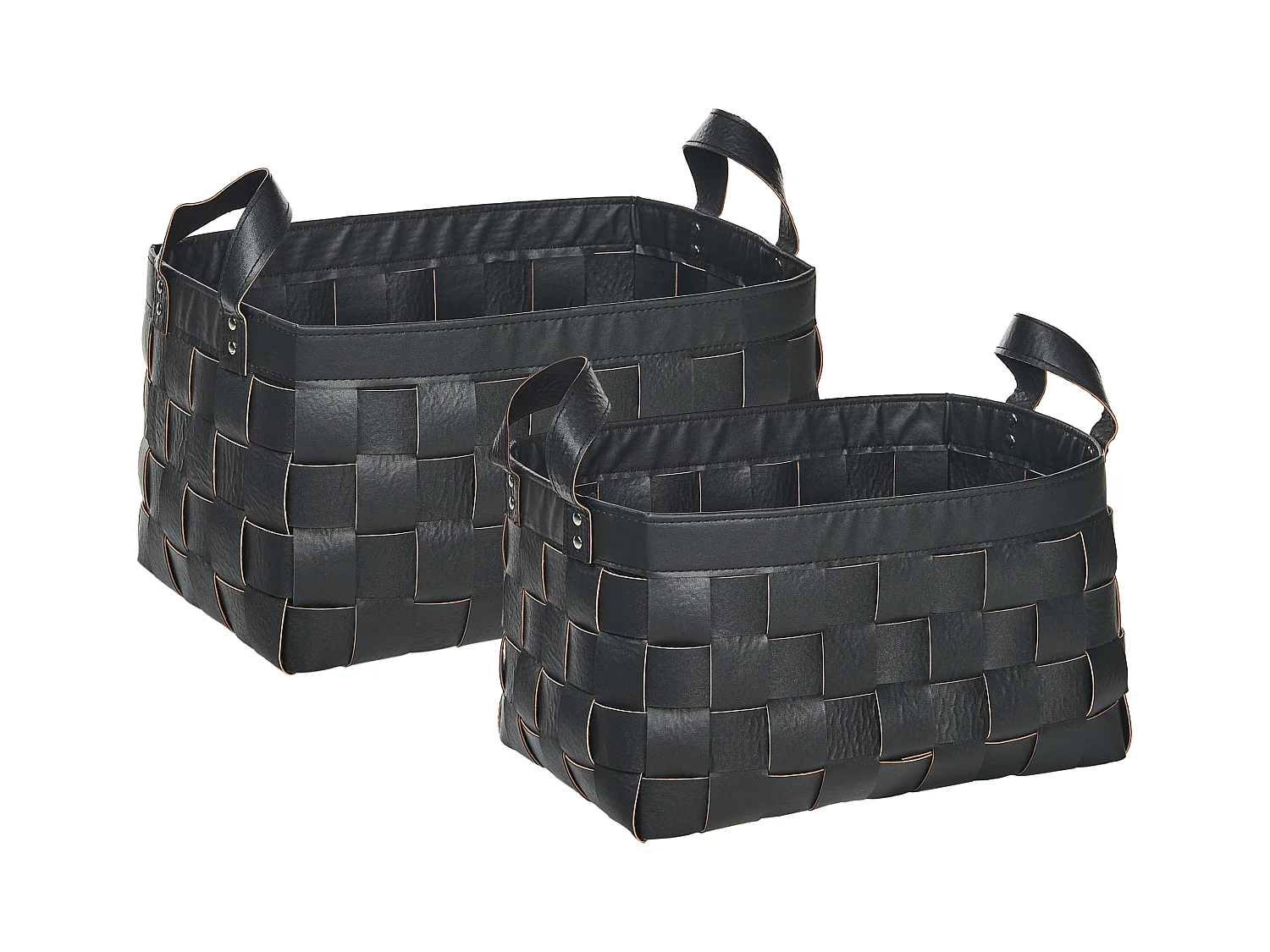 Lot de 2 paniers SIPPAR Cuir PU Noir
