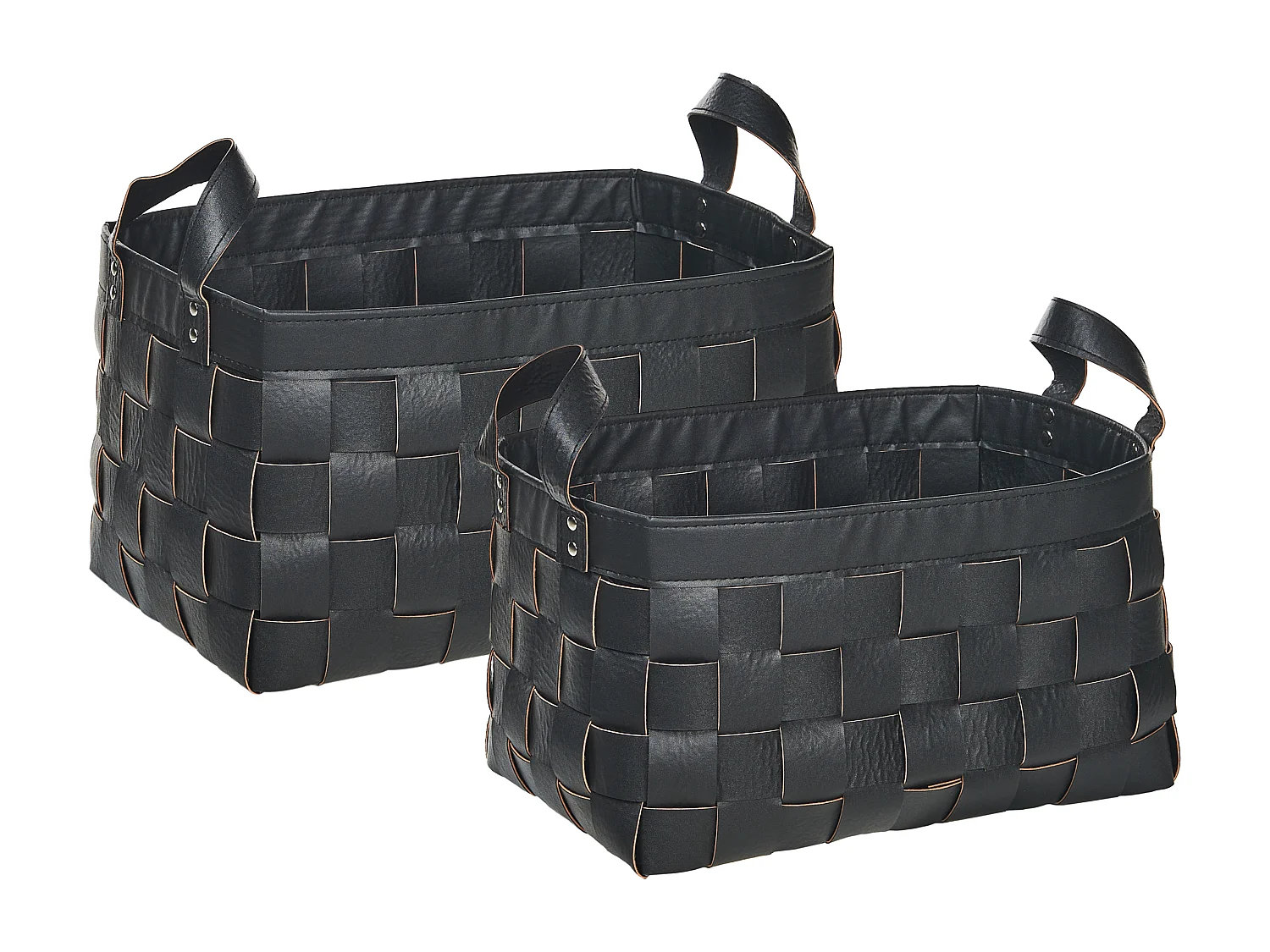 Lot de 2 paniers SIPPAR Cuir PU Noir