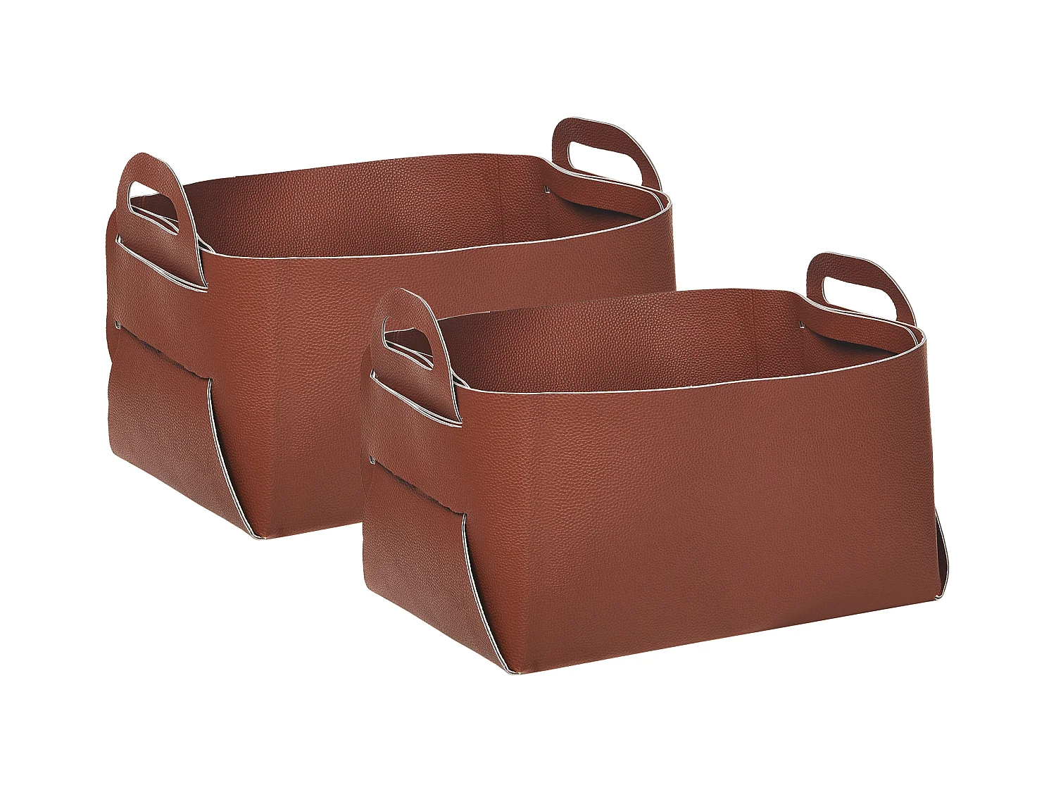 Lot de 2 paniers NUZI Cuir PU Marron