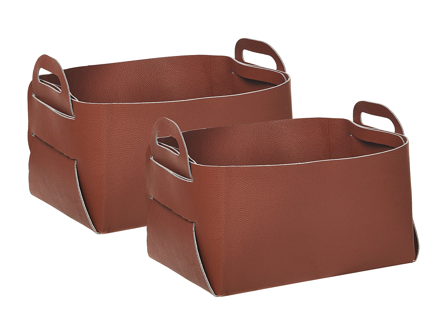 Lot de 2 paniers NUZI Cuir PU Marron