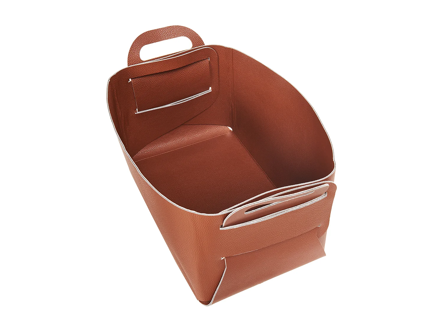 Lot de 2 paniers NUZI Cuir PU Marron