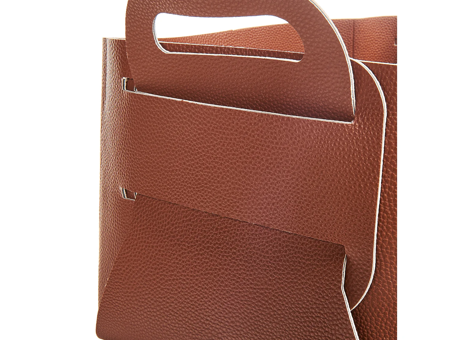 Lot de 2 paniers NUZI Cuir PU Marron