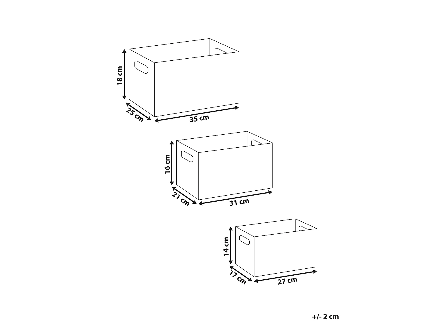 Set di 3 scatole LARSA Pelle sintetica Bianco