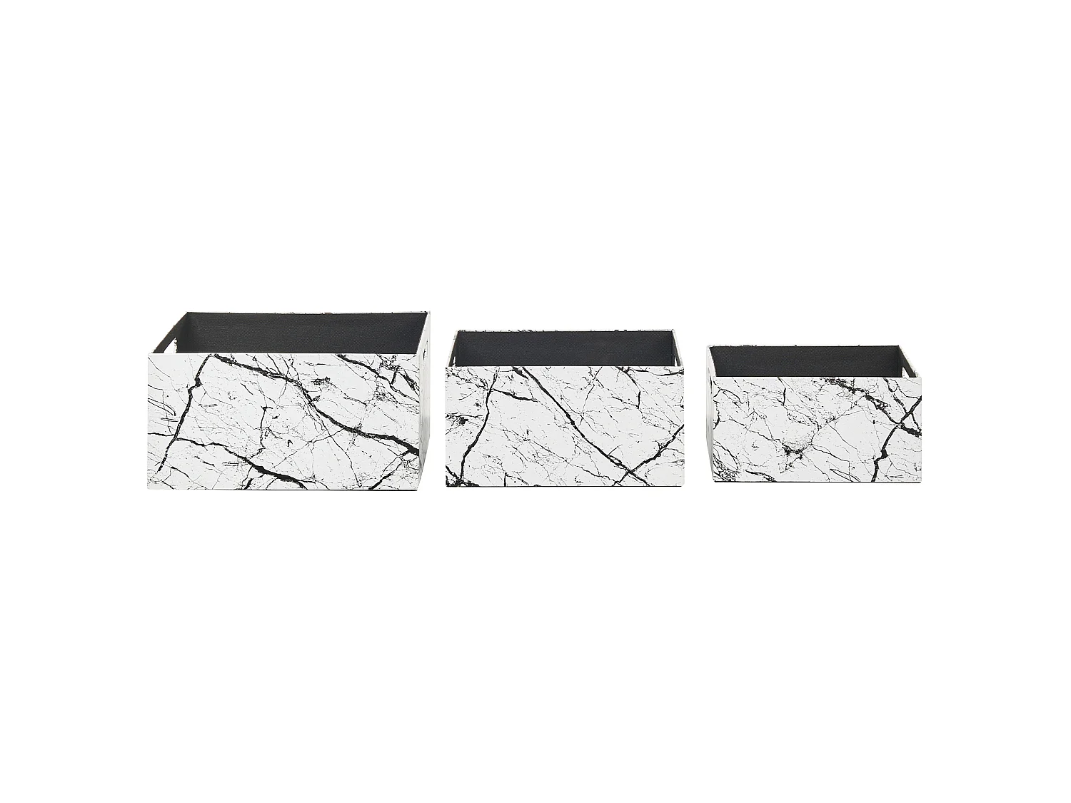 Set di 3 scatole LARSA Pelle sintetica Bianco