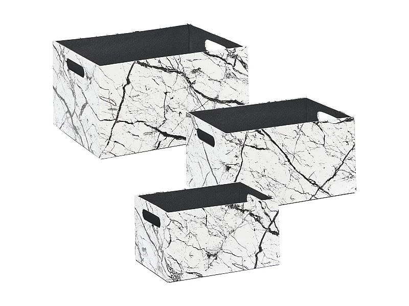 Set van 3 dozen LARSA Kunstleer Wit