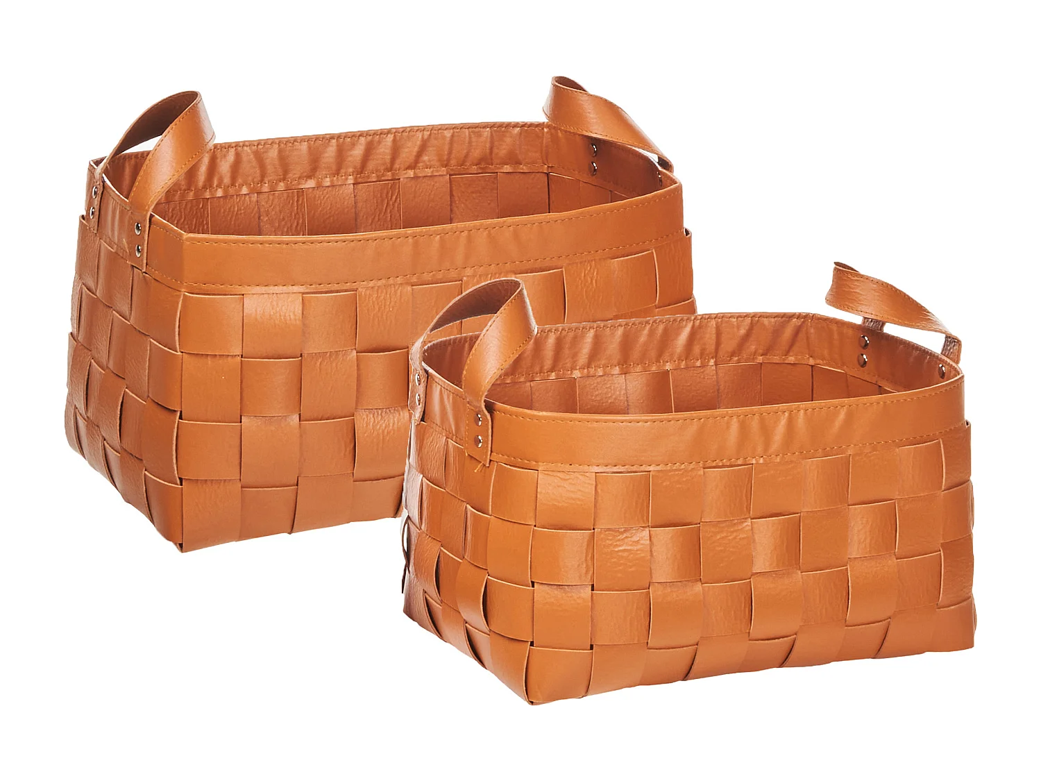 Set di 2 cestini SIPPAR Pelle sintetica Marrone dorato