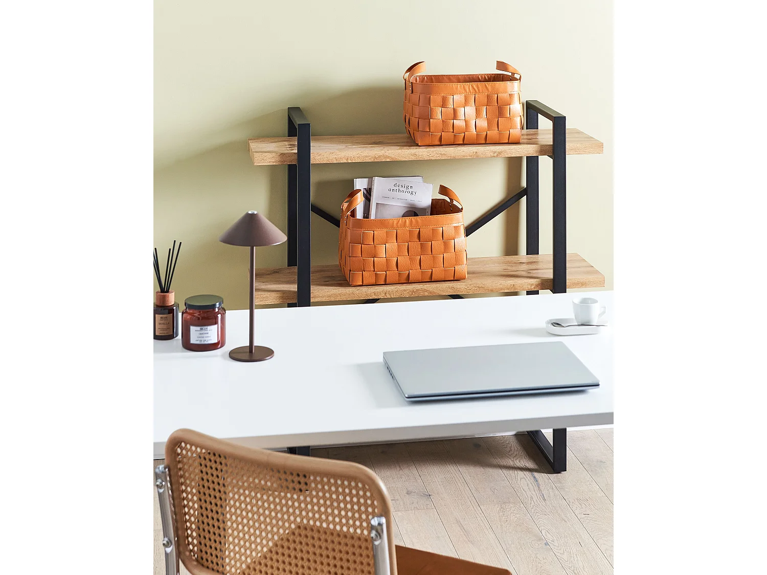 Set di 2 cestini SIPPAR Pelle sintetica Marrone dorato