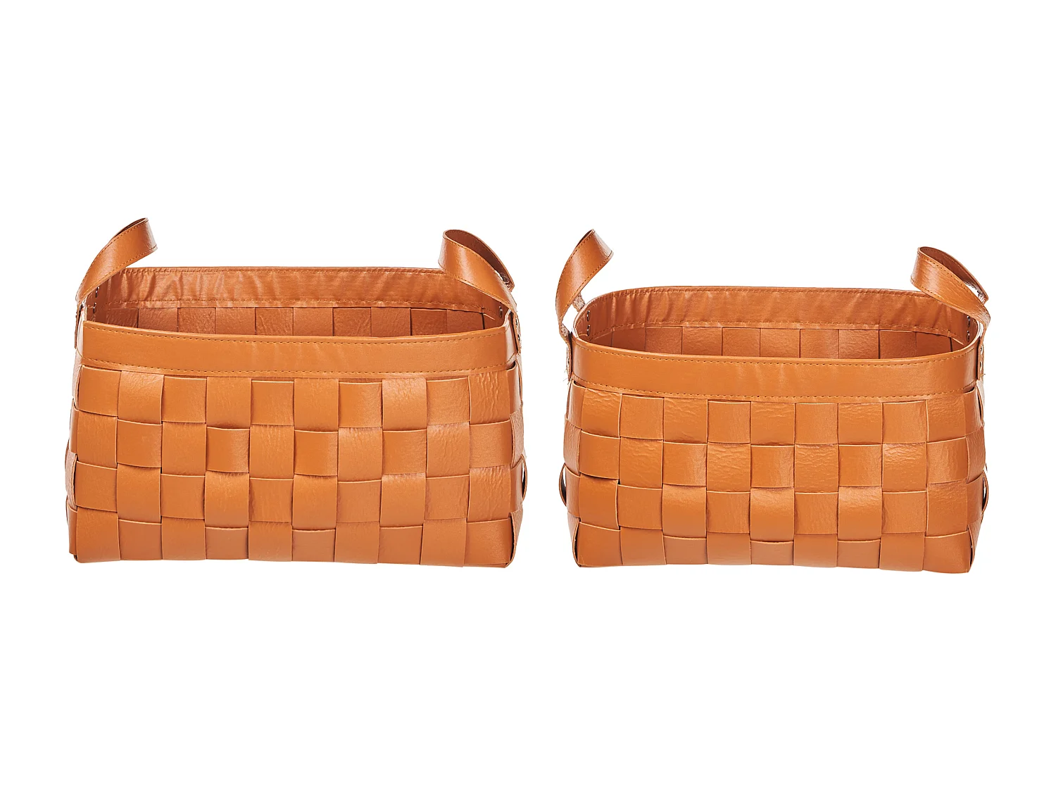 Set di 2 cestini SIPPAR Pelle sintetica Marrone dorato