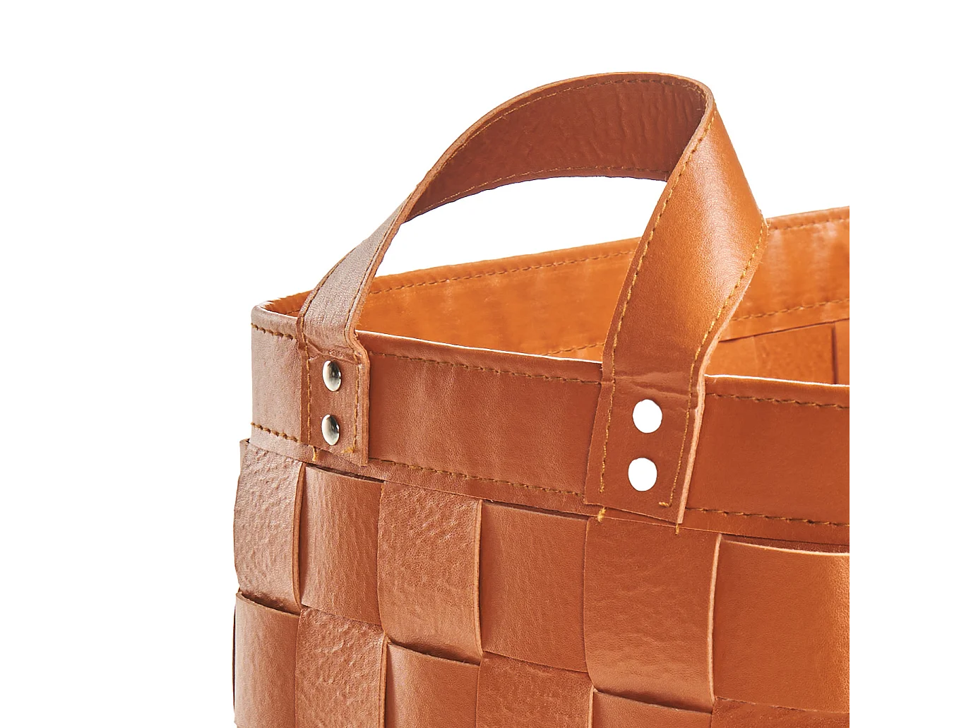 Set van 2 manden SIPPAR Kunstleer Goudbruin