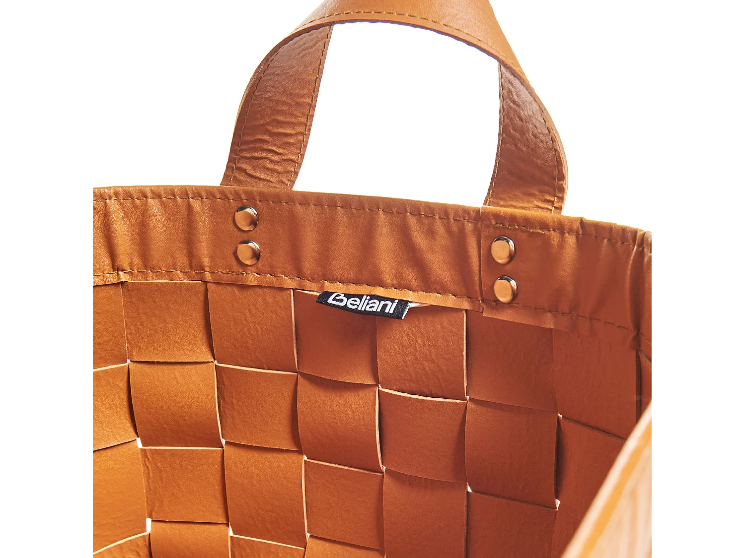 Set van 2 manden SIPPAR Kunstleer Goudbruin