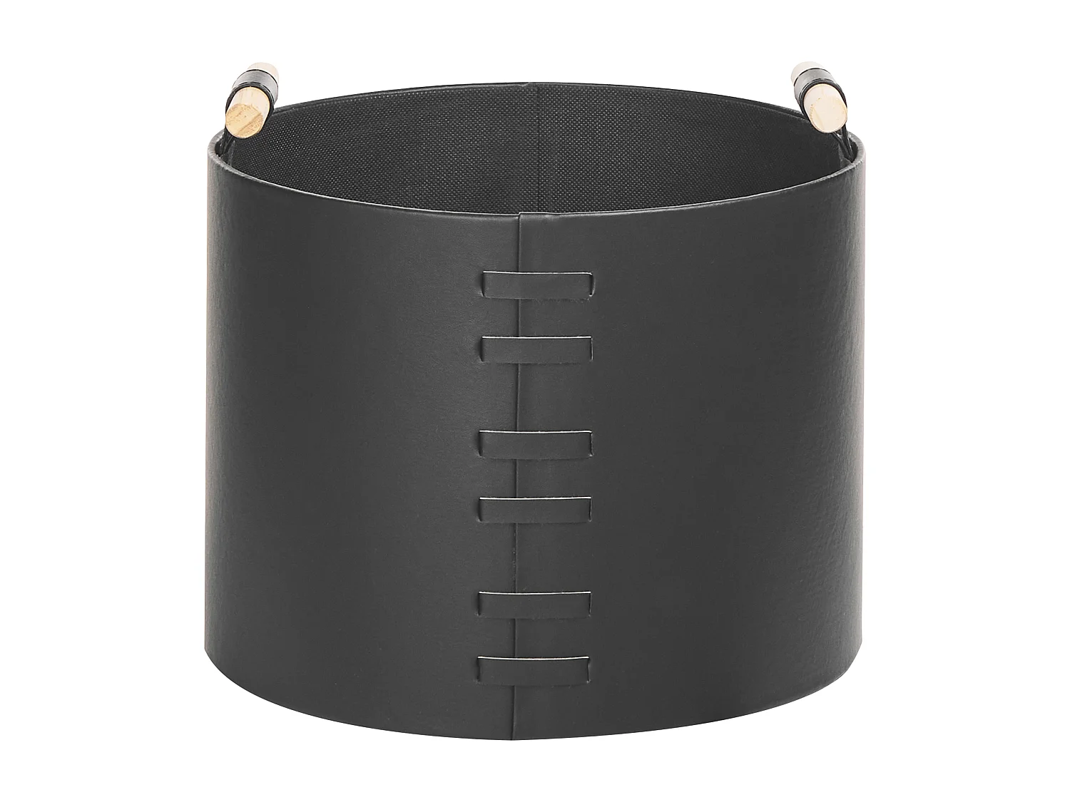 Conjunto de 3 cestas ARAM Piel sintética Negro