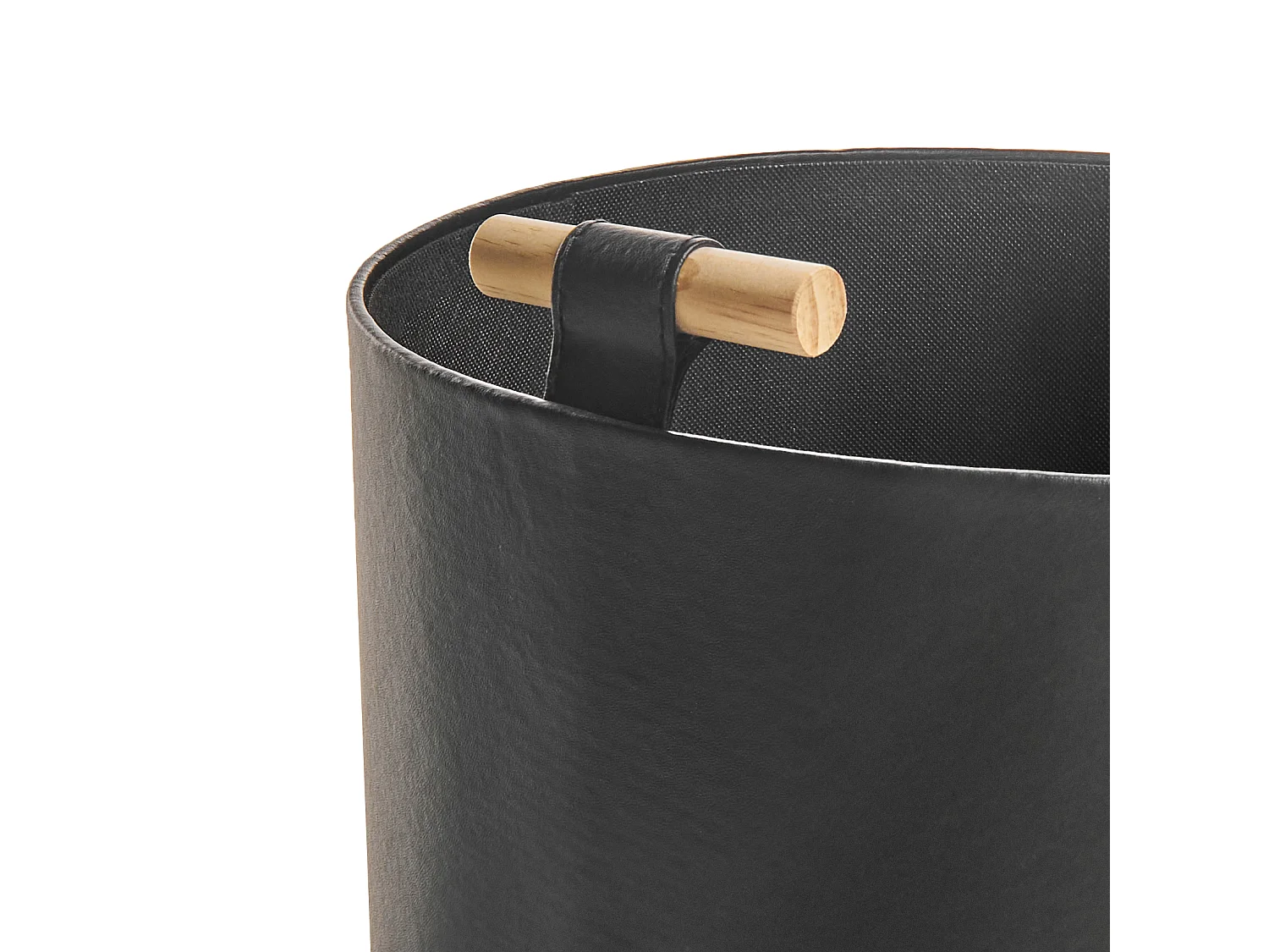 Conjunto de 3 cestas ARAM Piel sintética Negro