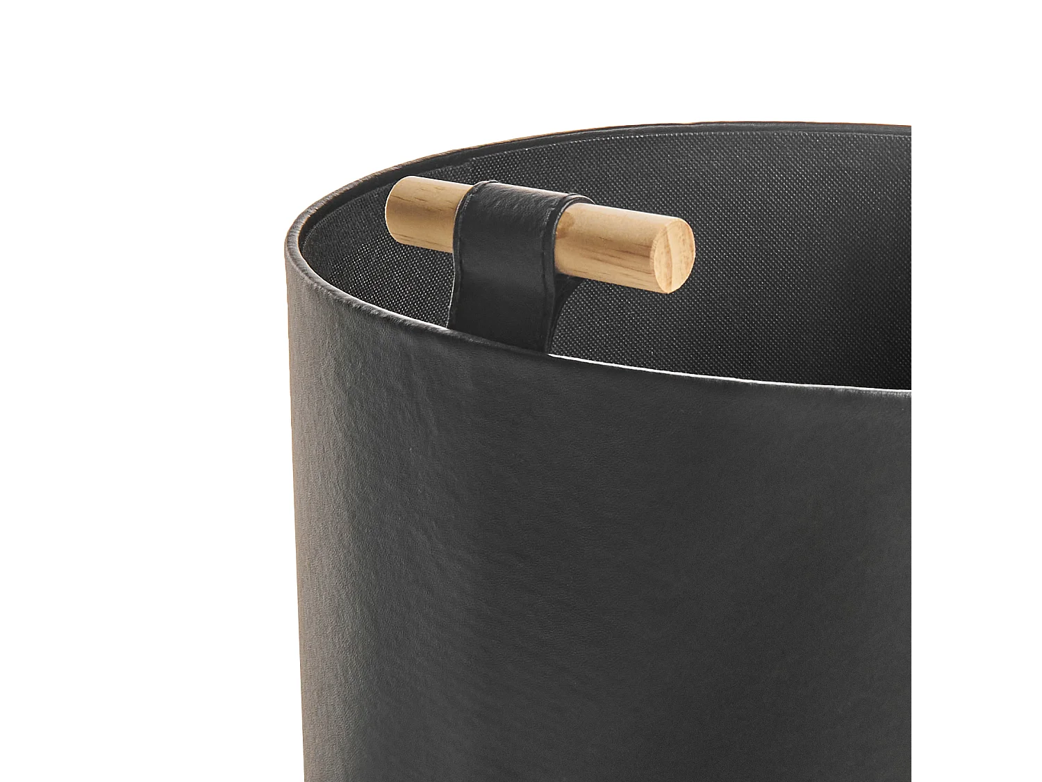 Set van 3 manden ARAM Kunstleer Zwart