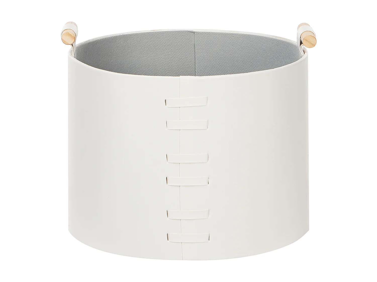 Conjunto de 3 cestos ARAM Pele sintética Branco creme