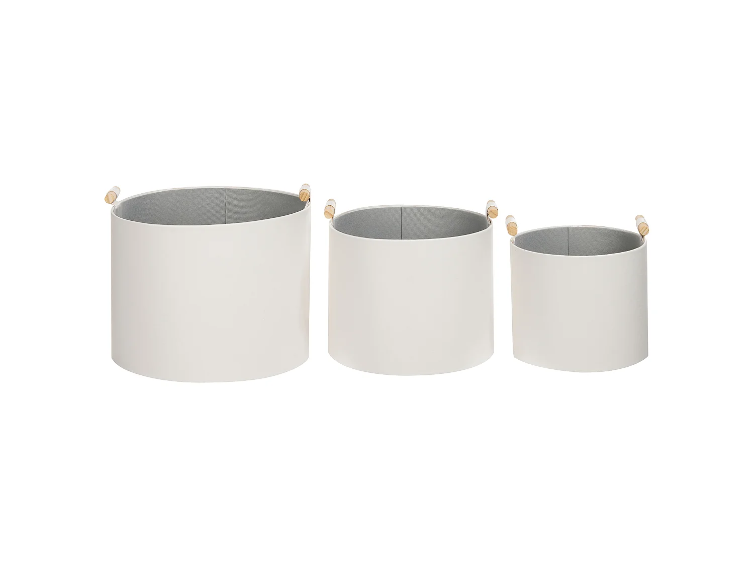Set med 3 korgar ARAM Konstläder Off-White