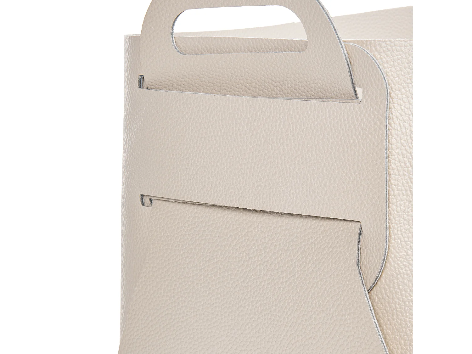 Lot de 2 paniers NUZI Cuir PU Beige