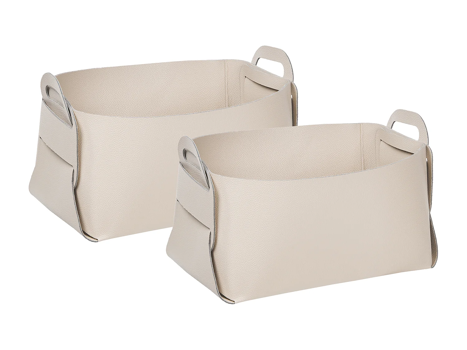 Aufbewahrungskorb 2er Set NUZI Kunstleder Beige