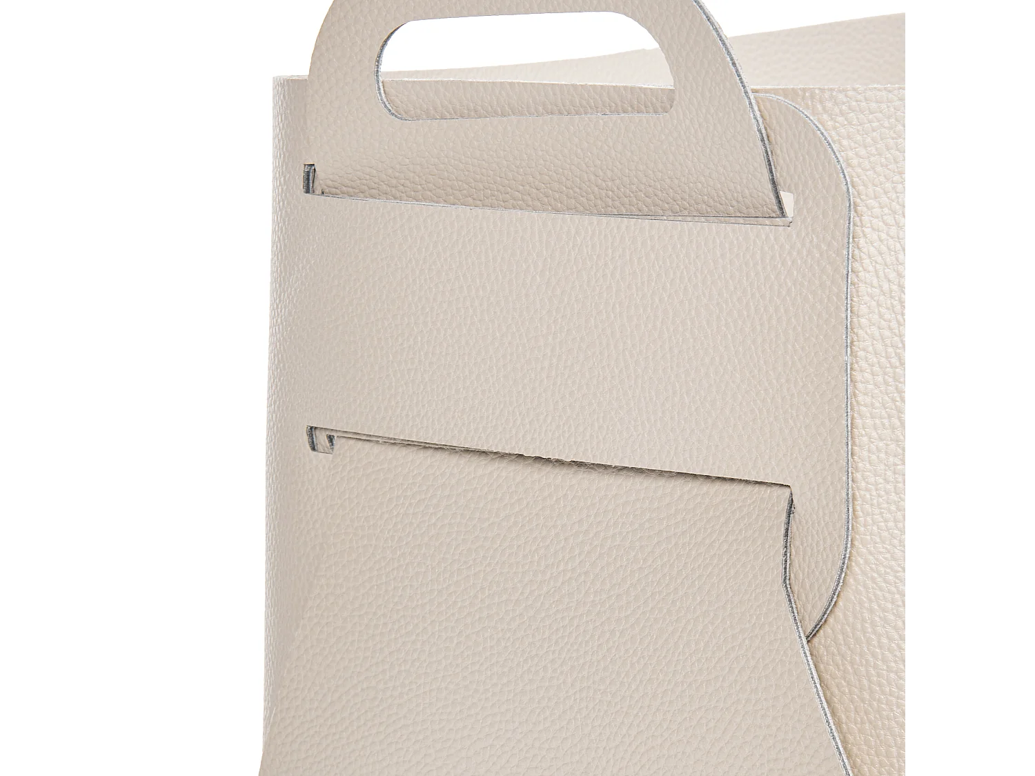 Aufbewahrungskorb 2er Set NUZI Kunstleder Beige