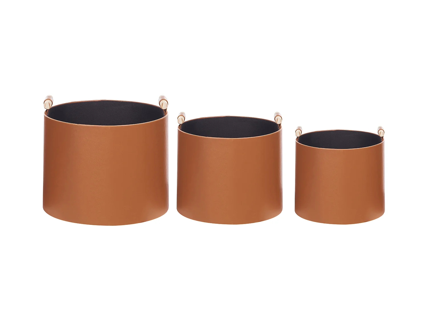 Lot de 3 paniers ARAM Cuir PU Marron