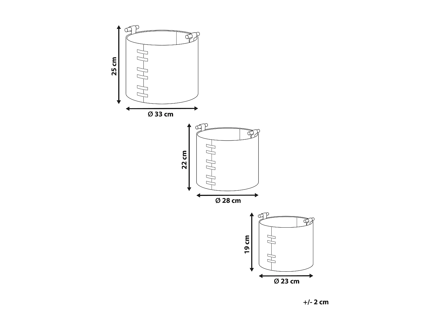 Conjunto de 3 cestos ARAM Pele sintética Castanho