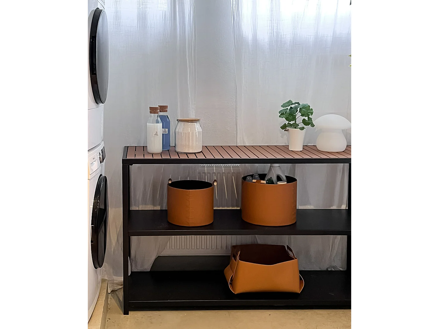 Lot de 3 paniers ARAM Cuir PU Marron