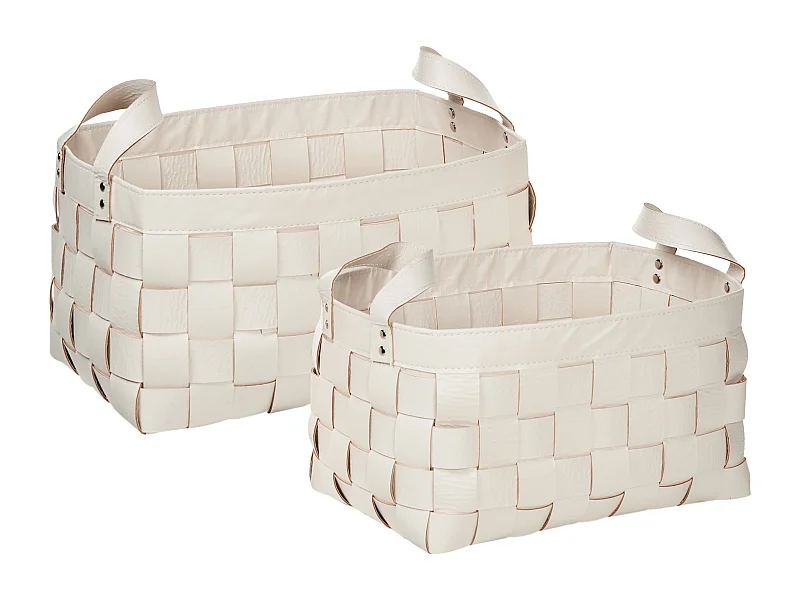 Lot de 2 paniers SIPPAR Cuir PU Beige