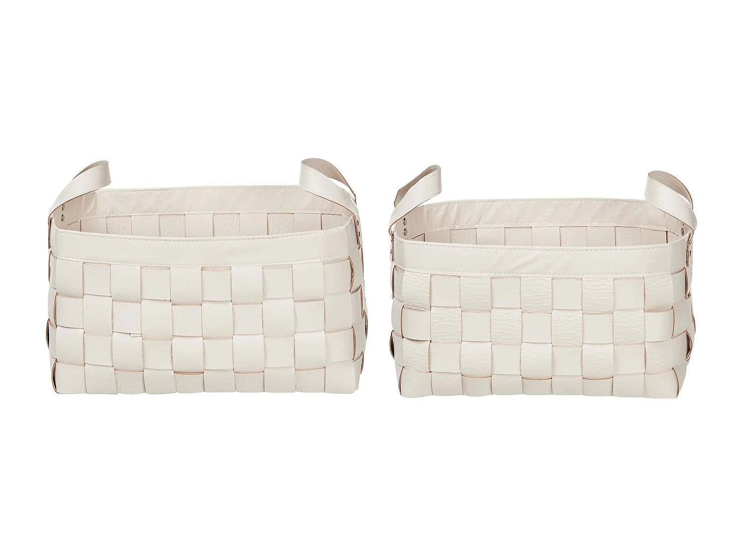 Aufbewahrungskorb 2er Set SIPPAR Kunstleder Beige