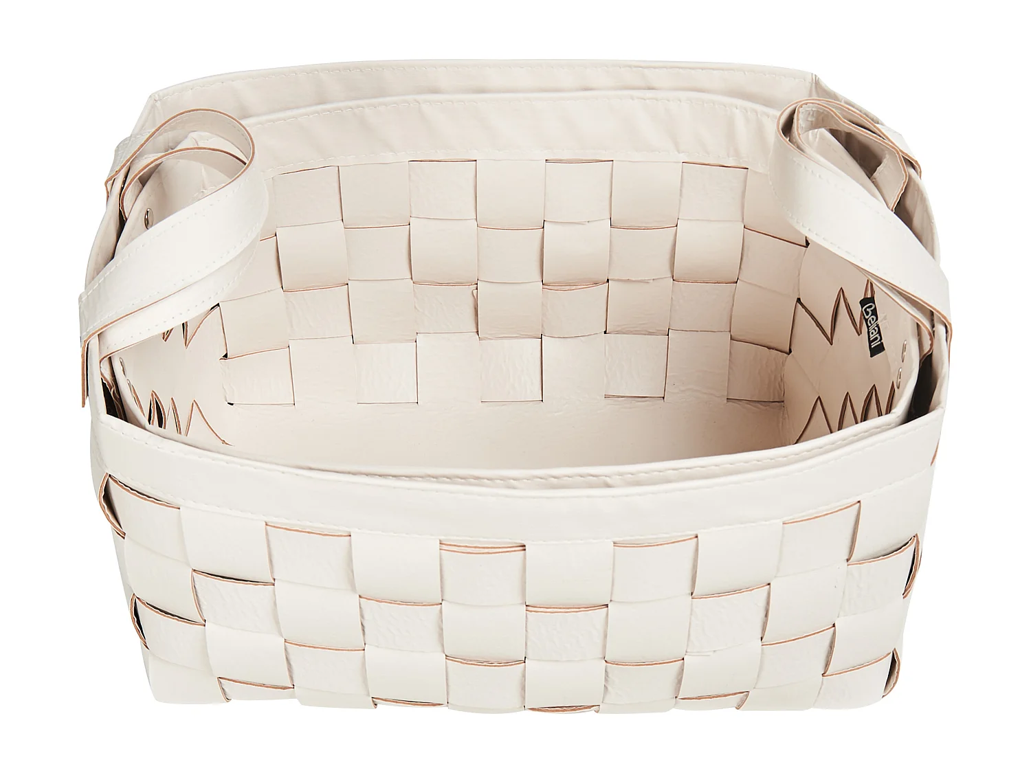 Aufbewahrungskorb 2er Set SIPPAR Kunstleder Beige