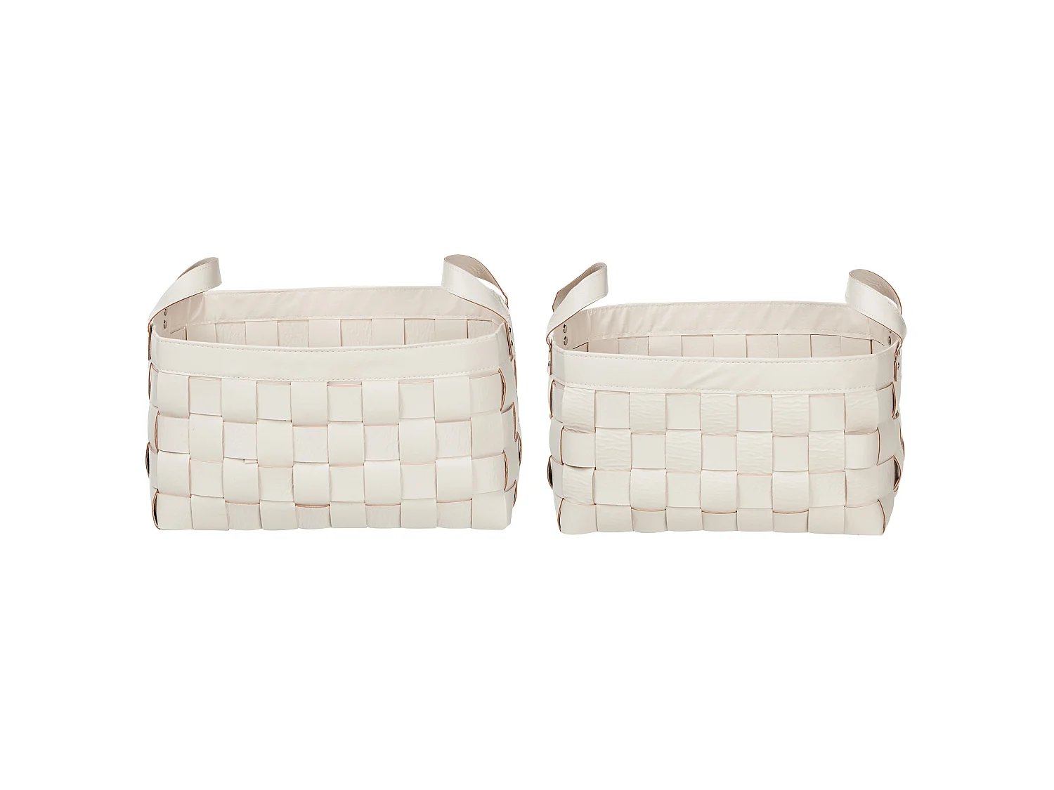 Set of 2 Baskets SIPPAR Faux Leather Beige