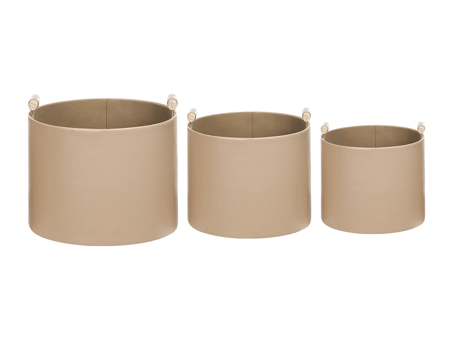 Lot de 3 paniers ARAM Cuir PU Beige