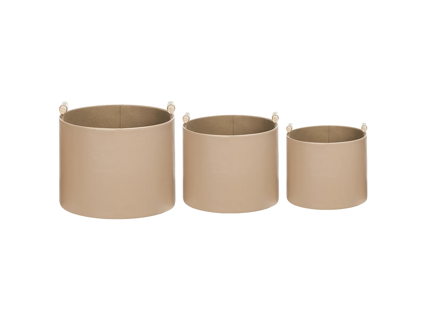 Set van 3 manden ARAM Kunstleer Beige