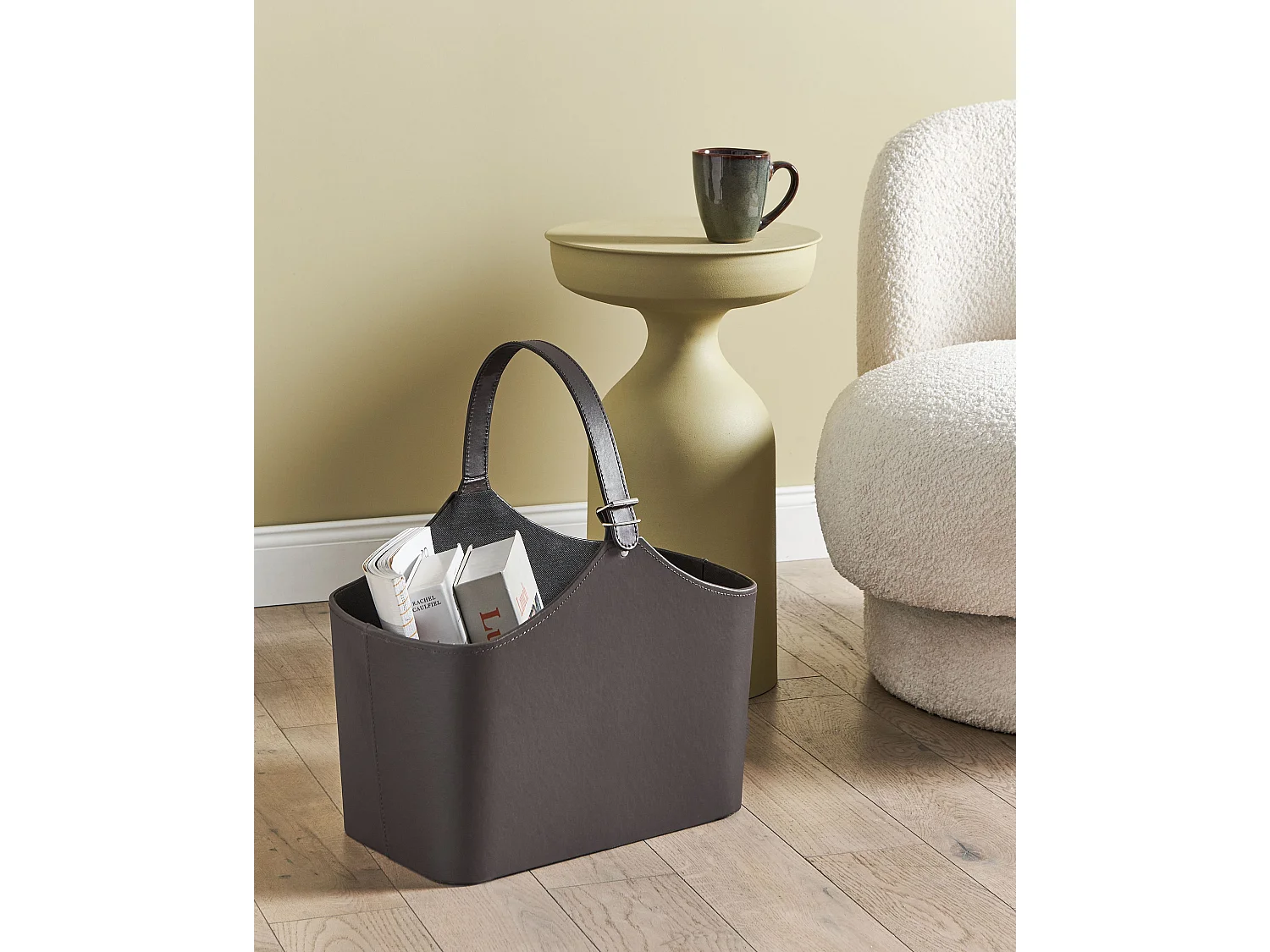 Aufbewahrungskorb ELAM Kunstleder Dunkelbraun