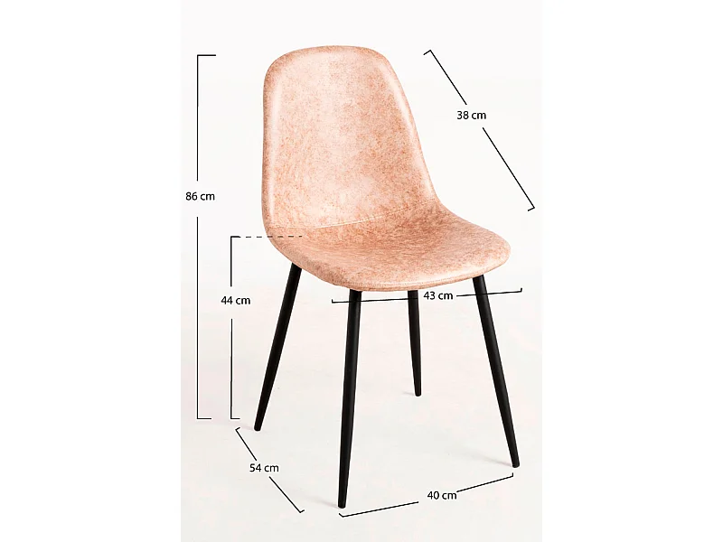 Sillas Comedor - Silla Black Teok Polipiel Vintage - Beige Vintage